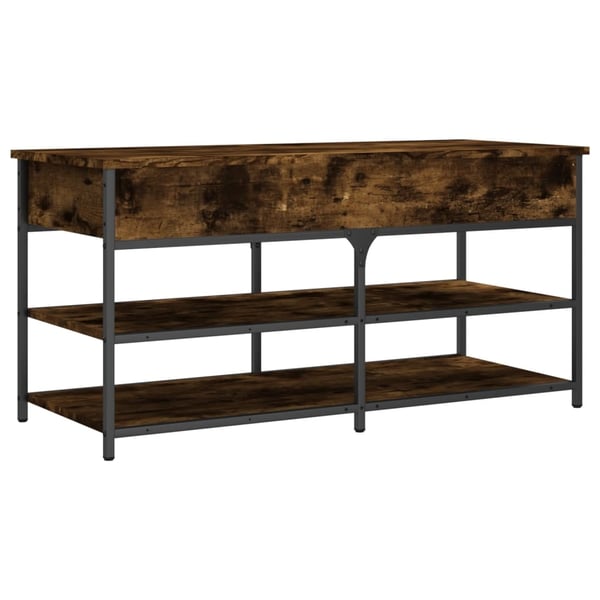 vidaXL Skobänk rökfärgad ek 100x42,5x50 cm konstruerat trä