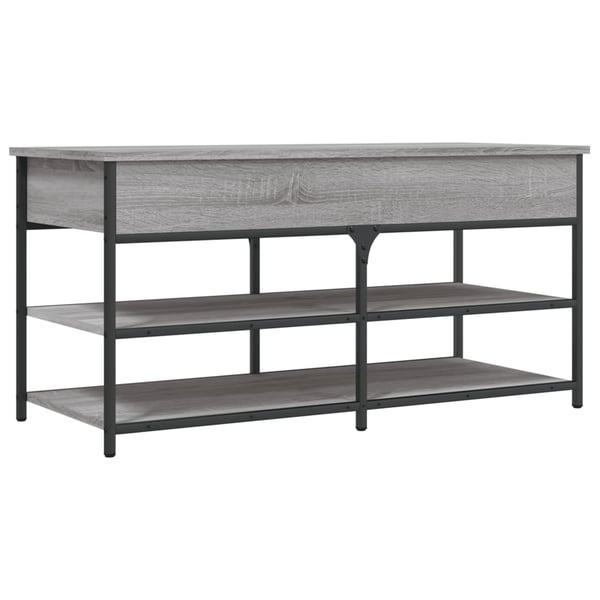 vidaXL skobænk 100x42,5x50 cm konstrueret træ grå sonoma-eg