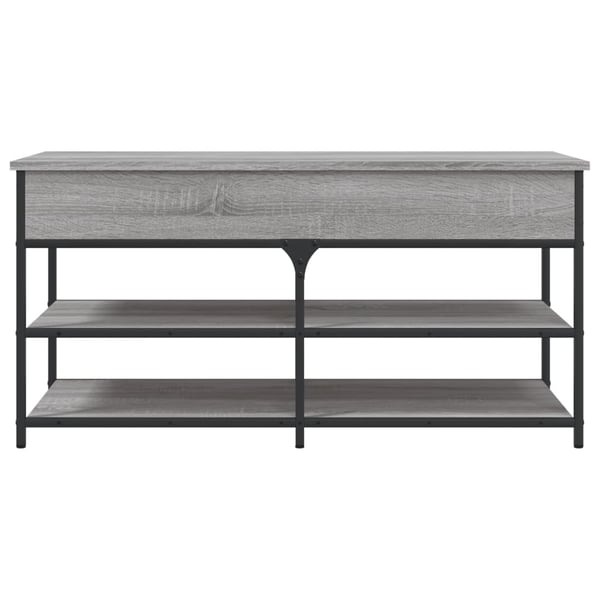 vidaXL skobænk 100x42,5x50 cm konstrueret træ grå sonoma-eg