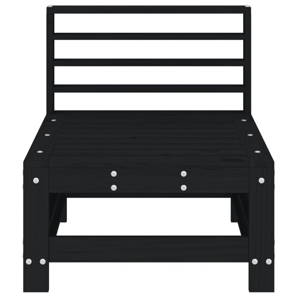 vidaXL Hagemidtsofa svart heltre furu