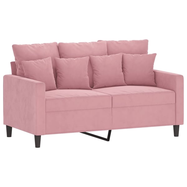 vidaXL sofasæt 2 dele med hynder velour lyserød