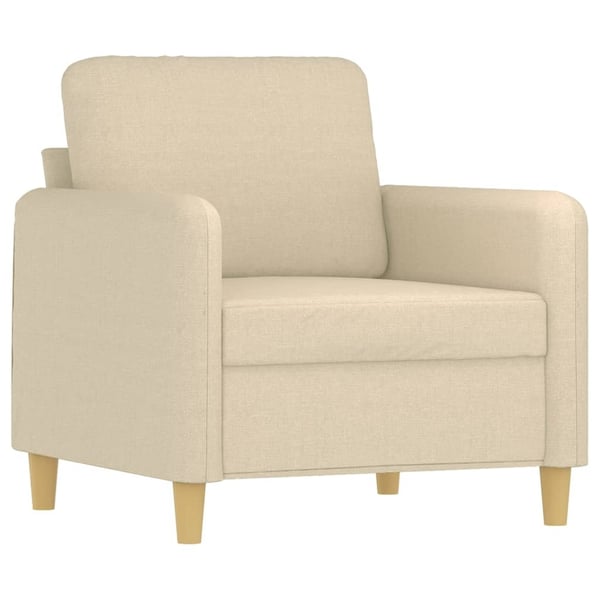 vidaXL sofasæt 3 dele med puder stof cremefarvet