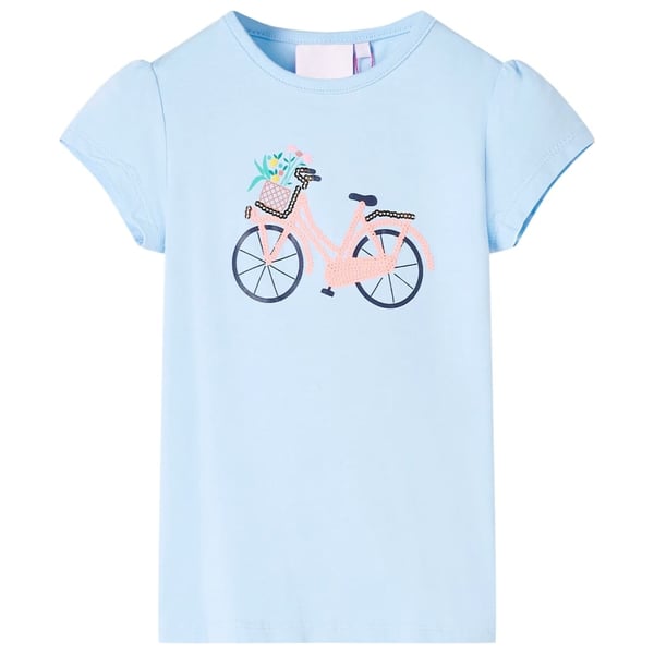 vidaXL T-shirt til børn str. 128 lyseblå