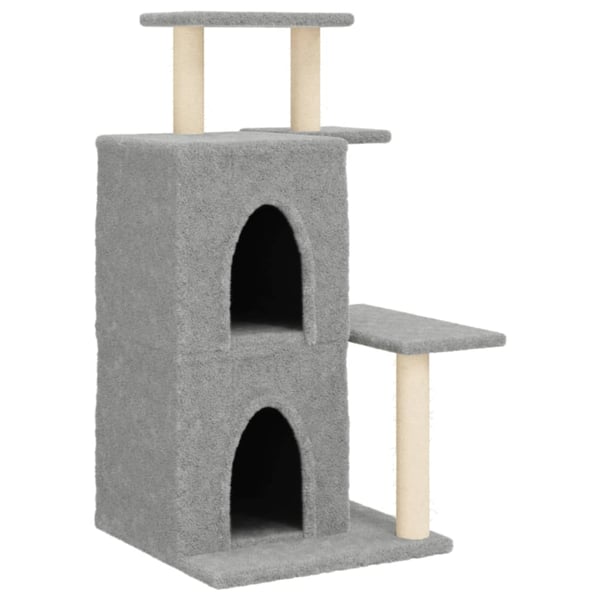 vidaXL Kattetre med klorestolper i sisal lysegrå 97 cm