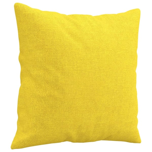 vidaXL 2-sits soffa med prydnadskuddar ljusgul 140 cm tyg