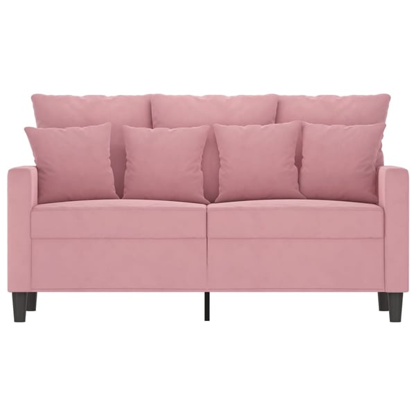 vidaXL Soffa 2-sits rosa 120 cm sammet