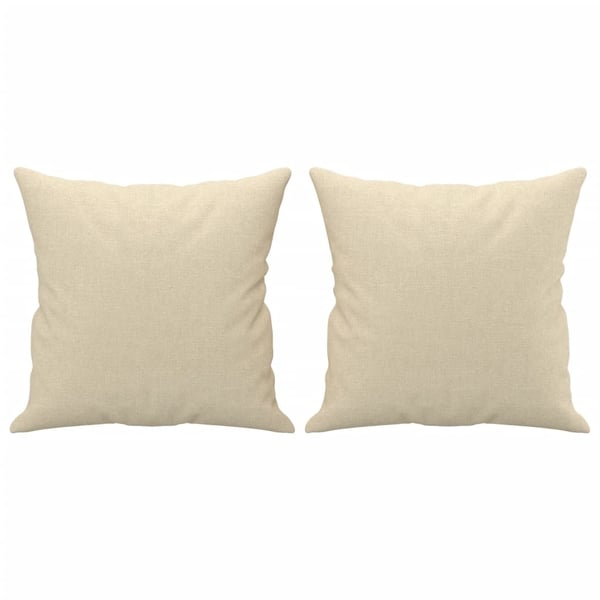vidaXL sofasæt 4 dele med puder stof cremefarvet