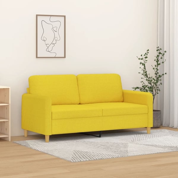 vidaXL 2-personers sofa 140 cm stof lysegul