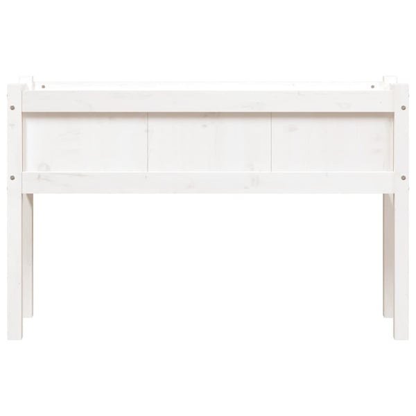 vidaXL plantekasse med ben 110x31x70 cm massivt fyrretræ hvid