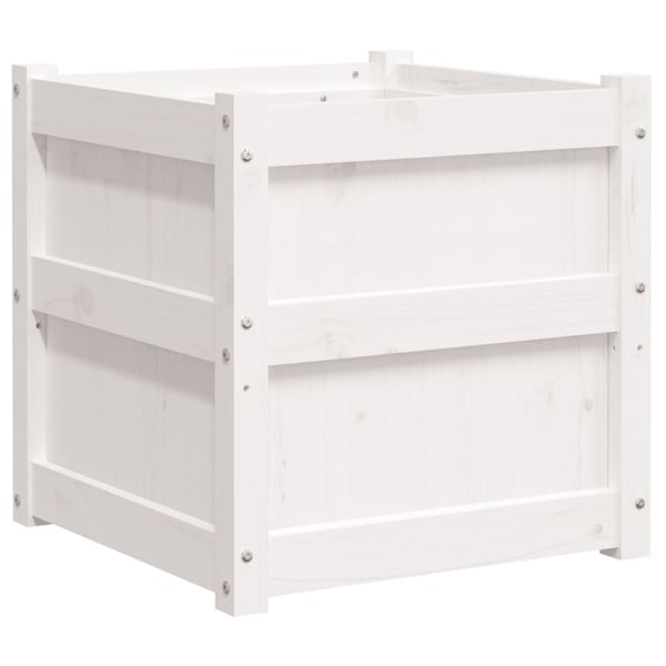 vidaXL Plantekasser 2 stk hvit heltre furu