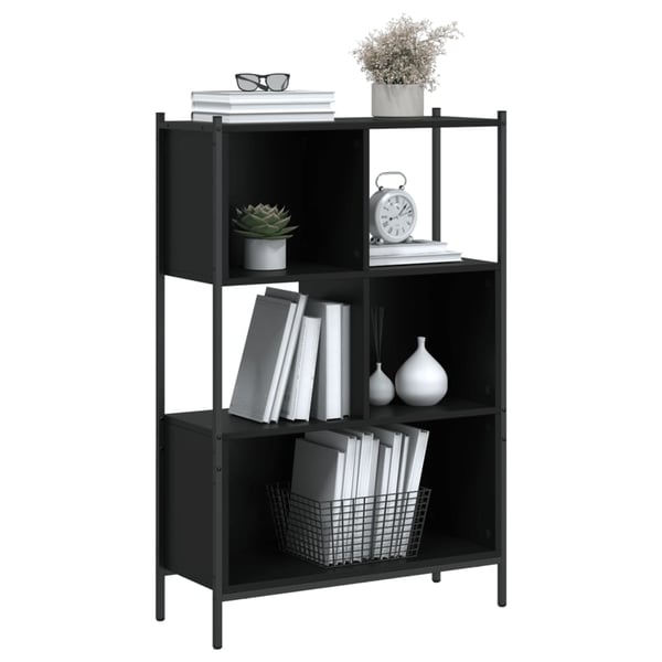 vidaXL bogreol 72x28x109 cm konstrueret træ sort