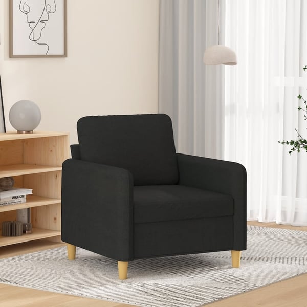 vidaXL lænestol 60 cm stof sort