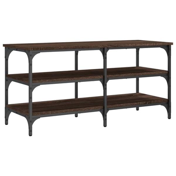 vidaXL skobænk 100x38,5x49 cm konstrueret træ brun egetræsfarve