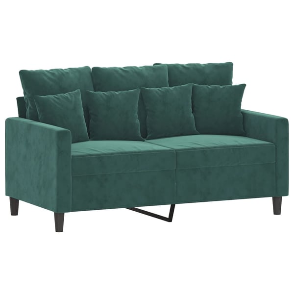 vidaXL sofasæt 3 dele med hynder velour mørkegrøn