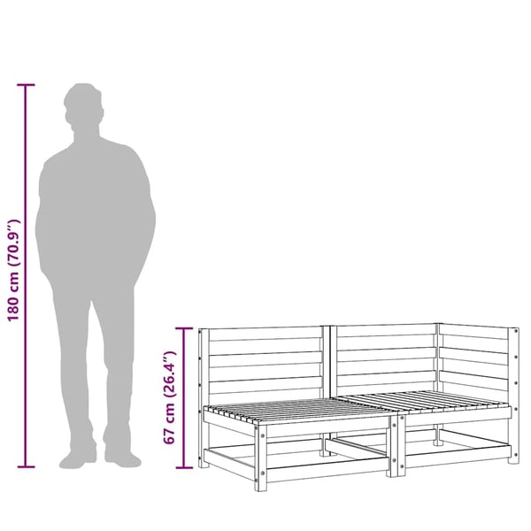 vidaXL Hagesofa 2-seters heltre douglasgran