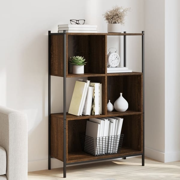 vidaXL bogreol 72x28x109 cm konstrueret træ brun egetræsfarve
