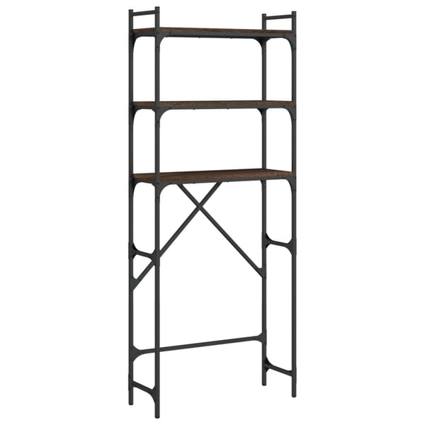 vidaXL vaskemaskinereol 67x25x163 cm konstrueret træ brunt egetræ