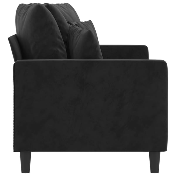 vidaXL Soffa 2-sits svart 140 cm sammet