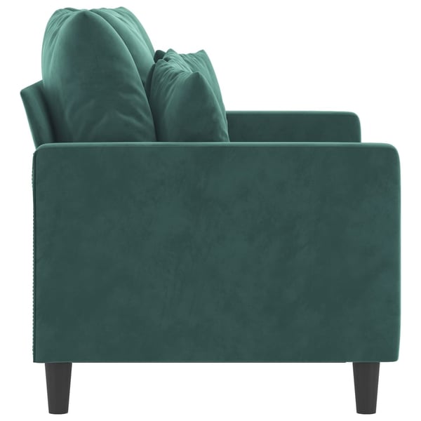 vidaXL Soffa 2-sits mörkgrön 120 cm sammet