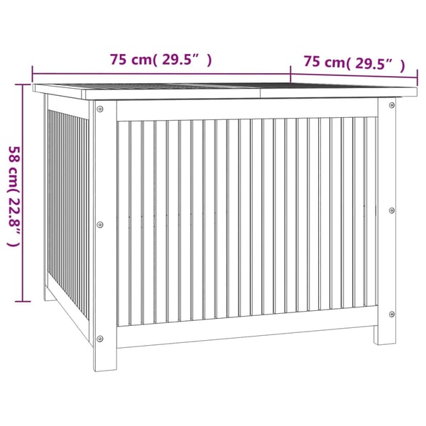 vidaXL Putekasse 75x75x58 cm heltre akasie