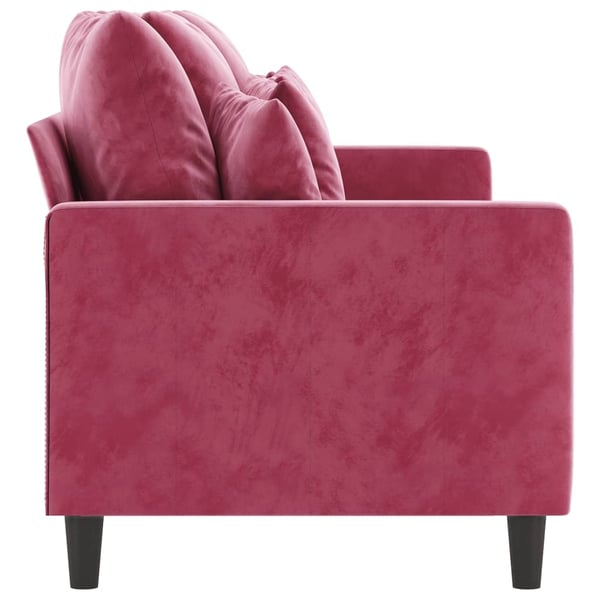 vidaXL 3-sitssoffa vinröd 180 cm sammet