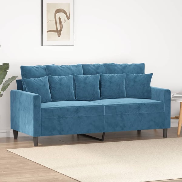 vidaXL 2-personers sofa 140 cm fløjl blå