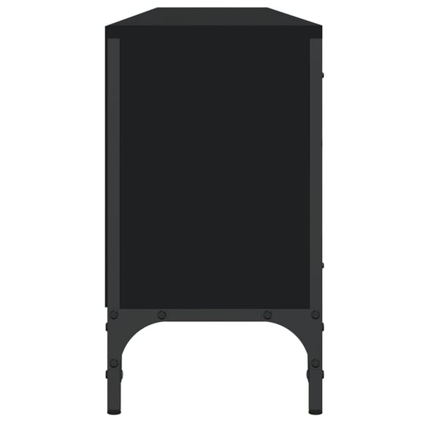 vidaXL tv-bord med skuffe 200x25x44 cm konstrueret træ sort