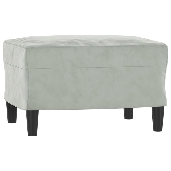 vidaXL 3-personers sofa med fodskammel 180 cm velour lysegrå