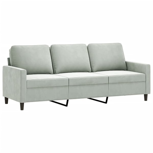 vidaXL sofasæt 4 dele med hynder velour lysegrå