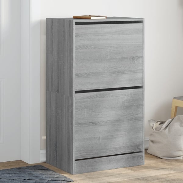 vidaXL skoskab med 2 vippeskuffer 60x42x108 cm grå sonoma-eg