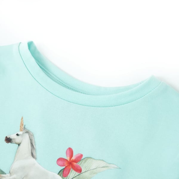 vidaXL T-shirt til børn str. 116 aquablå