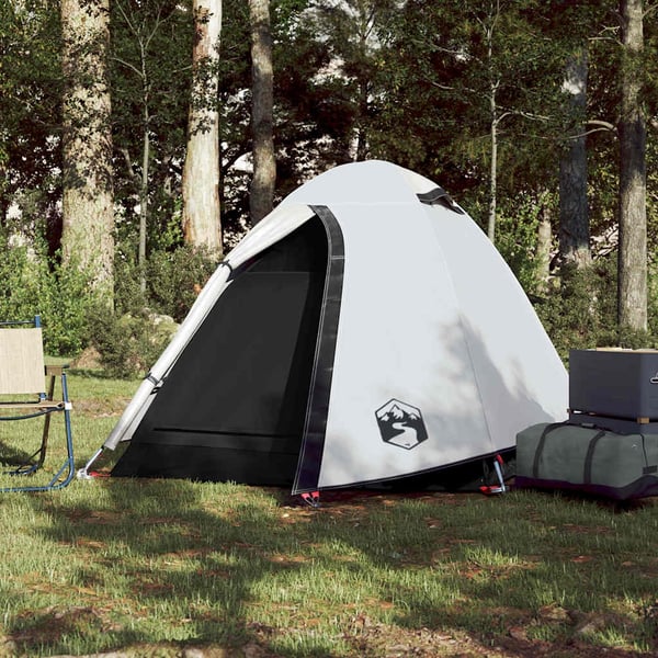vidaXL 2-personers campingtelt vandtæt mørklægningsstof hvid