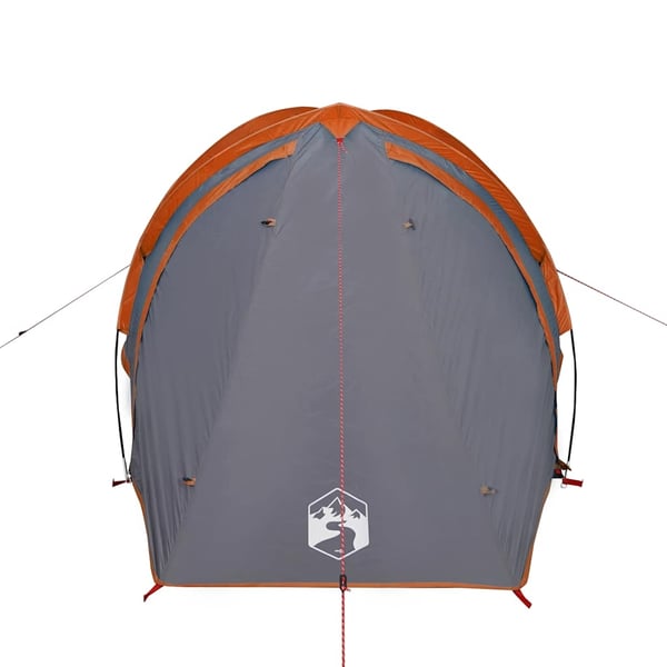 vidaXL Kuppeltelt for camping 2 personer grå og oransje vanntett