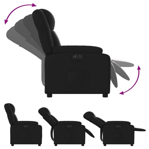 vidaXL Elektrisk reclinerfåtölj svart konstläder