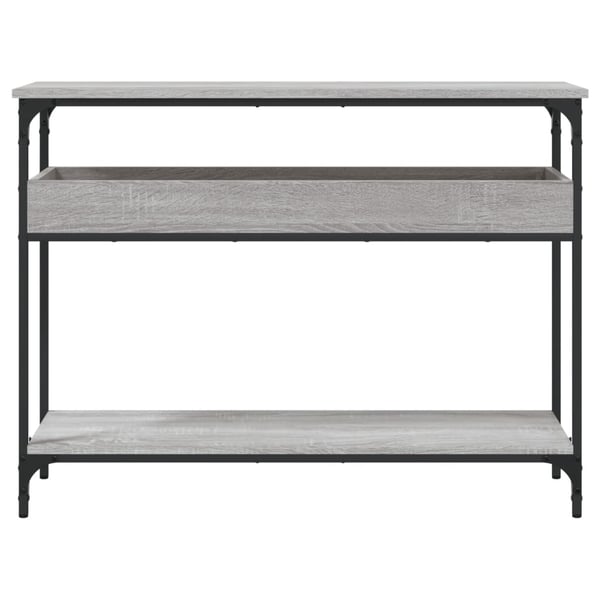 vidaXL konsolbord med hylde 100x29x75 cm konstrueret træ grå sonoma-eg
