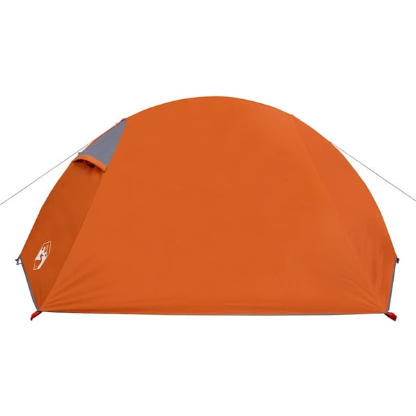 vidaXL Kuppeltelt for camping 2 personer grå og oransje vanntett