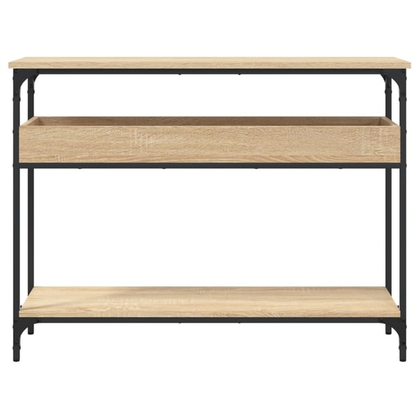 vidaXL Konsollbord med hylle Sonoma eik 100x29x75cm konstruert tre