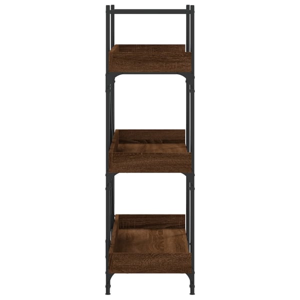 vidaXL bogreol med 3 hylder 100x33x108,5 cm konstrueret træ brun eg