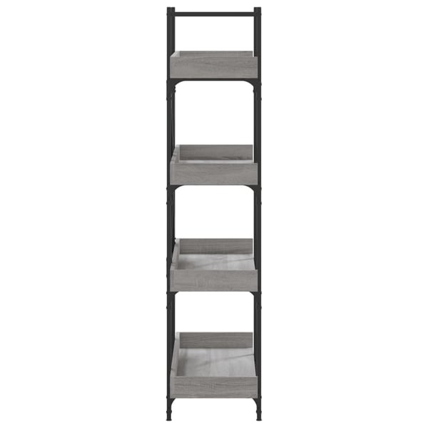 vidaXL bogreol 100x33x145,5 cm 4 hylder konstrueret træ grå sonoma-eg