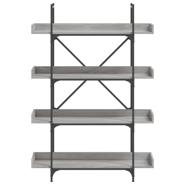 vidaXL bogreol 100x33x145,5 cm 4 hylder konstrueret træ grå sonoma-eg