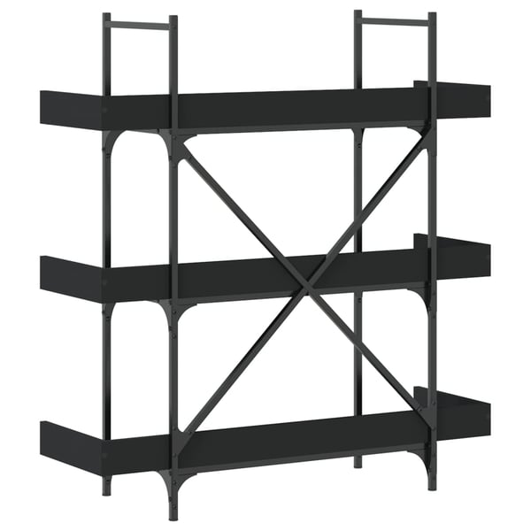 vidaXL bogreol med 3 hylder 100x33x108,5 cm konstrueret træ sort
