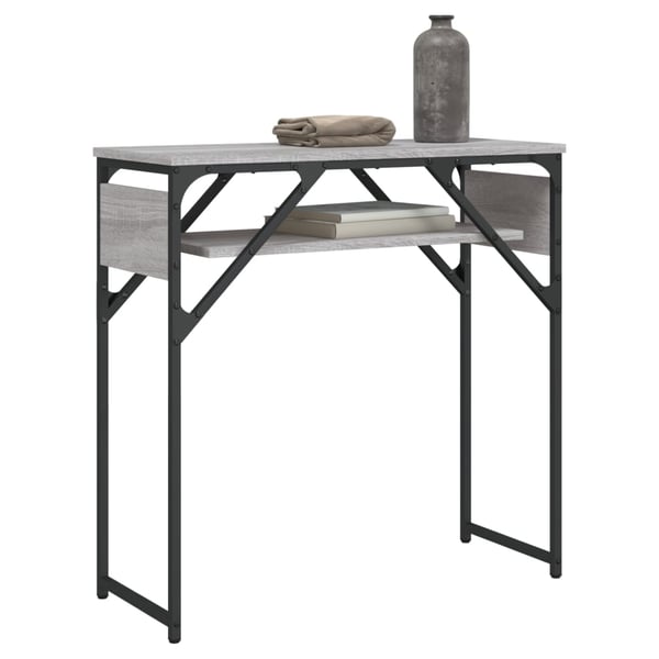vidaXL Konsollbord med hylle grå sonoma 75x30x75 cm konstruert tre
