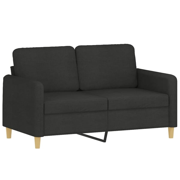 vidaXL 2-personers sofa med pyntepuder 120 cm stof sort