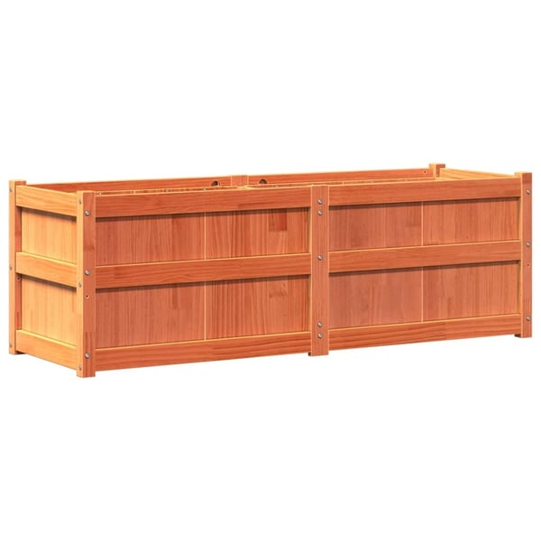 vidaXL Ulkokukkalaatikko vahanruskea 150x50x50 cm täysi mänty