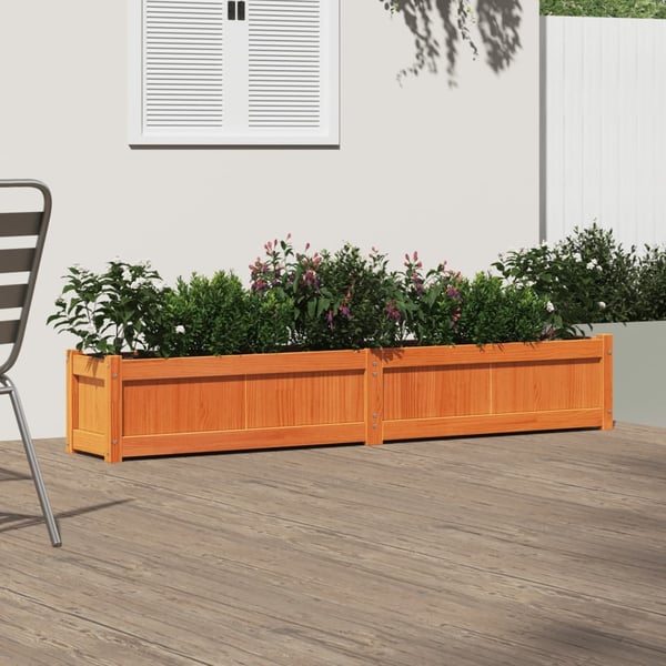 vidaXL Hageplantekasse voksbrun 180x31x31 cm heltre furu