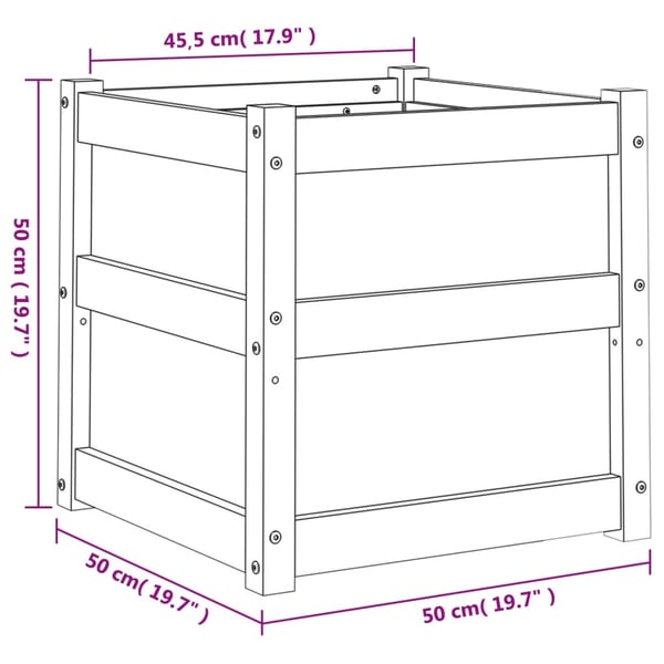 vidaXL Hageplantekasse voksbrun 50x50x50 cm heltre furu