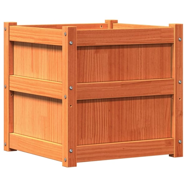 vidaXL Hageplantekasse voksbrun 50x50x50 cm heltre furu