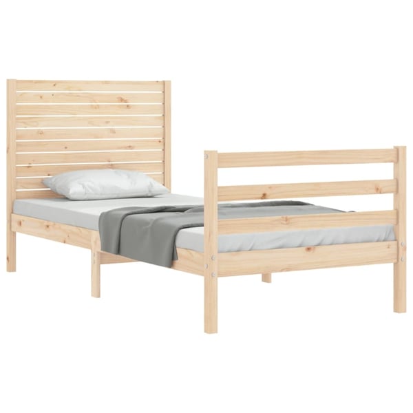 vidaXL Sengeramme med hodegavl 100x200 cm heltre
