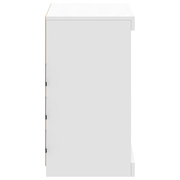 vidaXL Skjenk med LED-lys hvit 60,5x37x67 cm