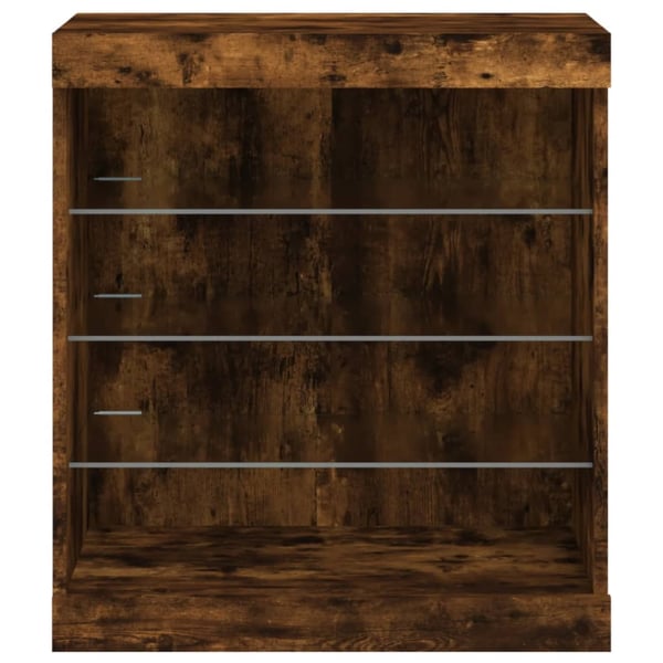 vidaXL Skjenk med LED-lys røkt eik 60,5x37x67 cm